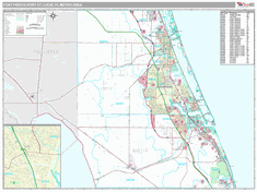 Fort Pierce-Port St. Lucie Metro Area Wall Map Premium Style 2025